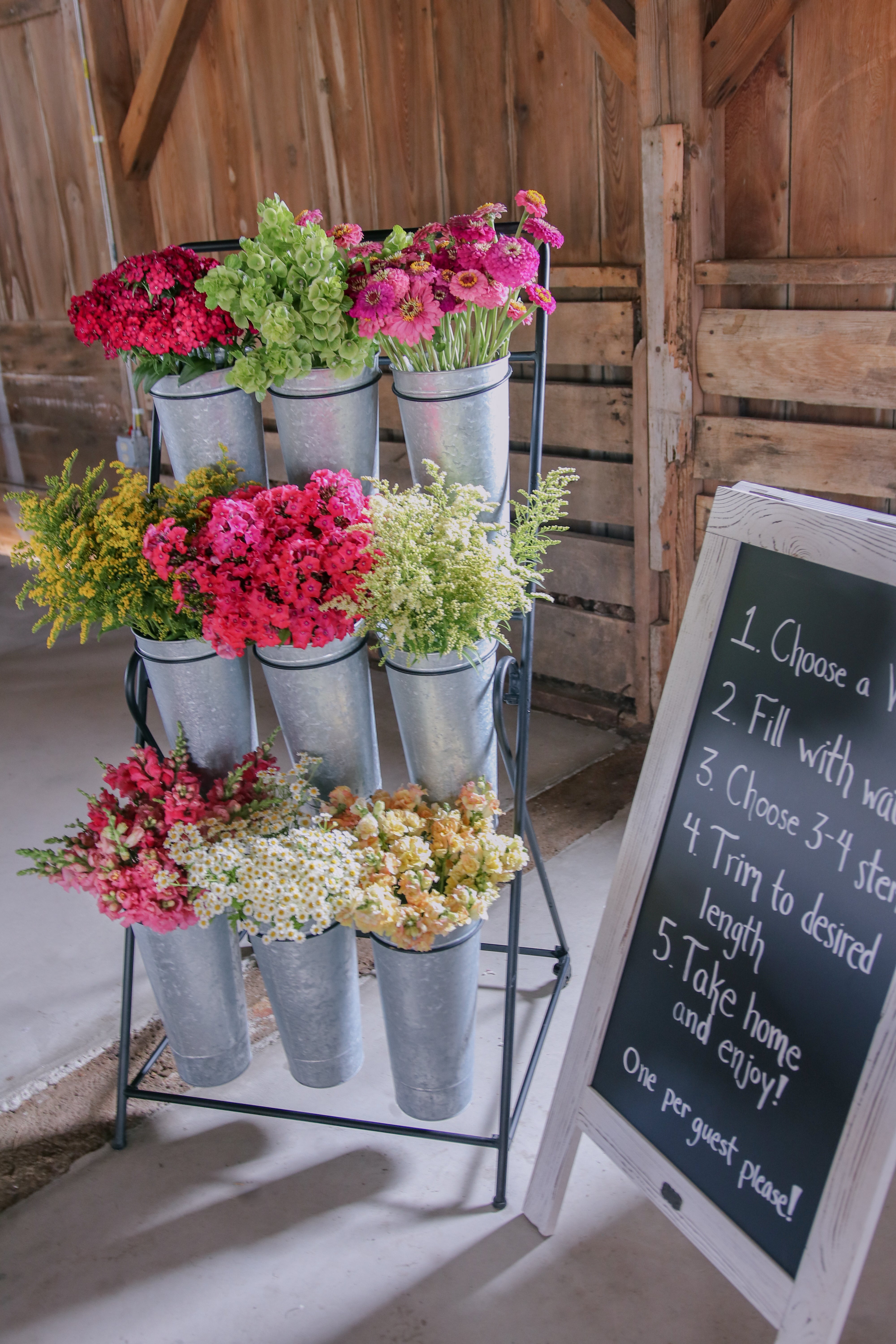 Farm fresh flower bar